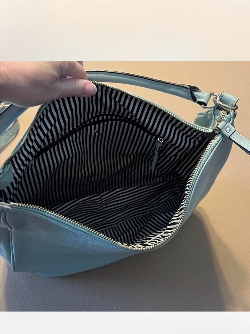 Soft Blue Leather Kate Spade Bag - Classic Women's Handbag